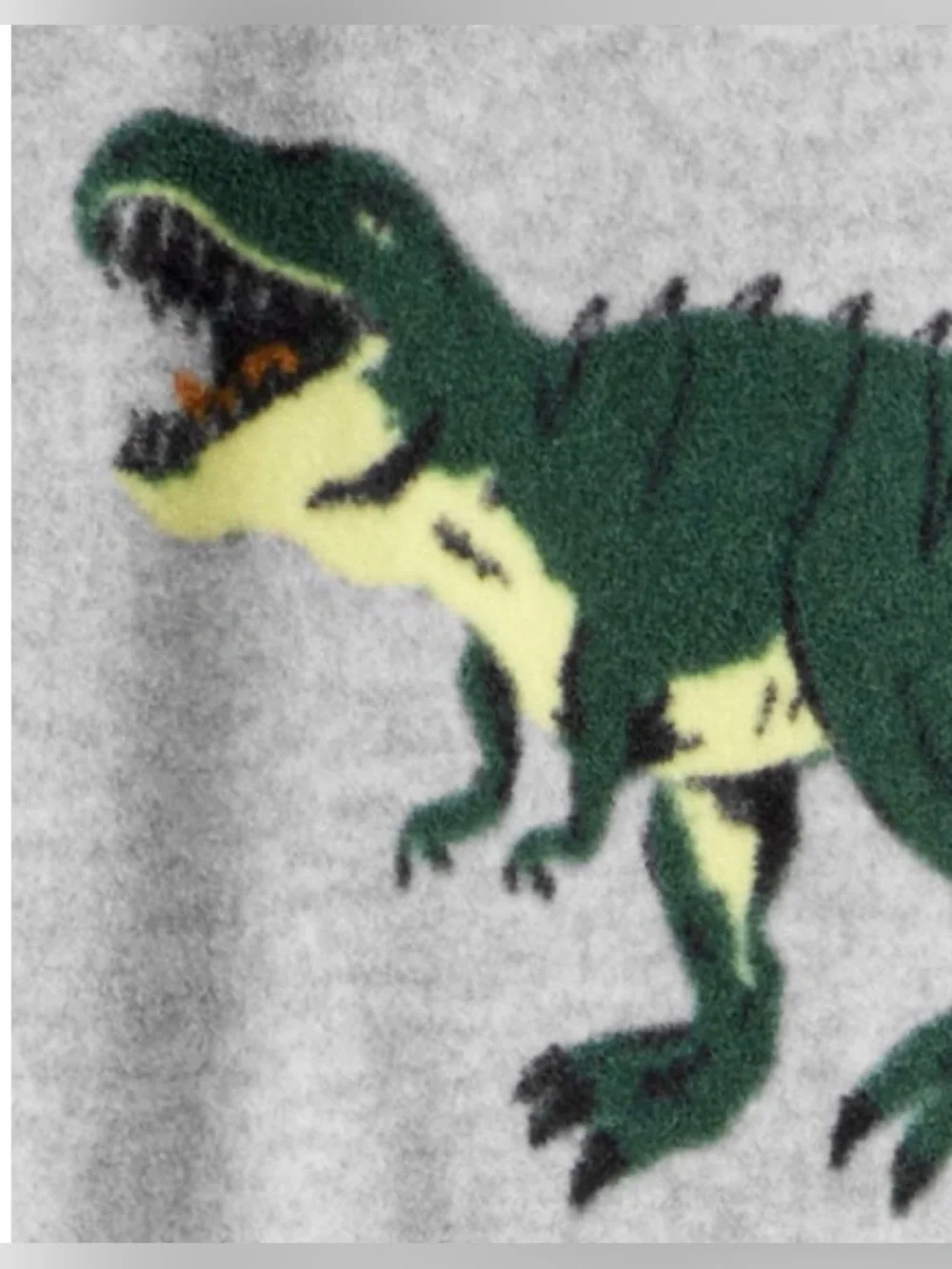 Carter's Grey Footed One-Piece Pajamas with Green and Yellow Dinosaurs